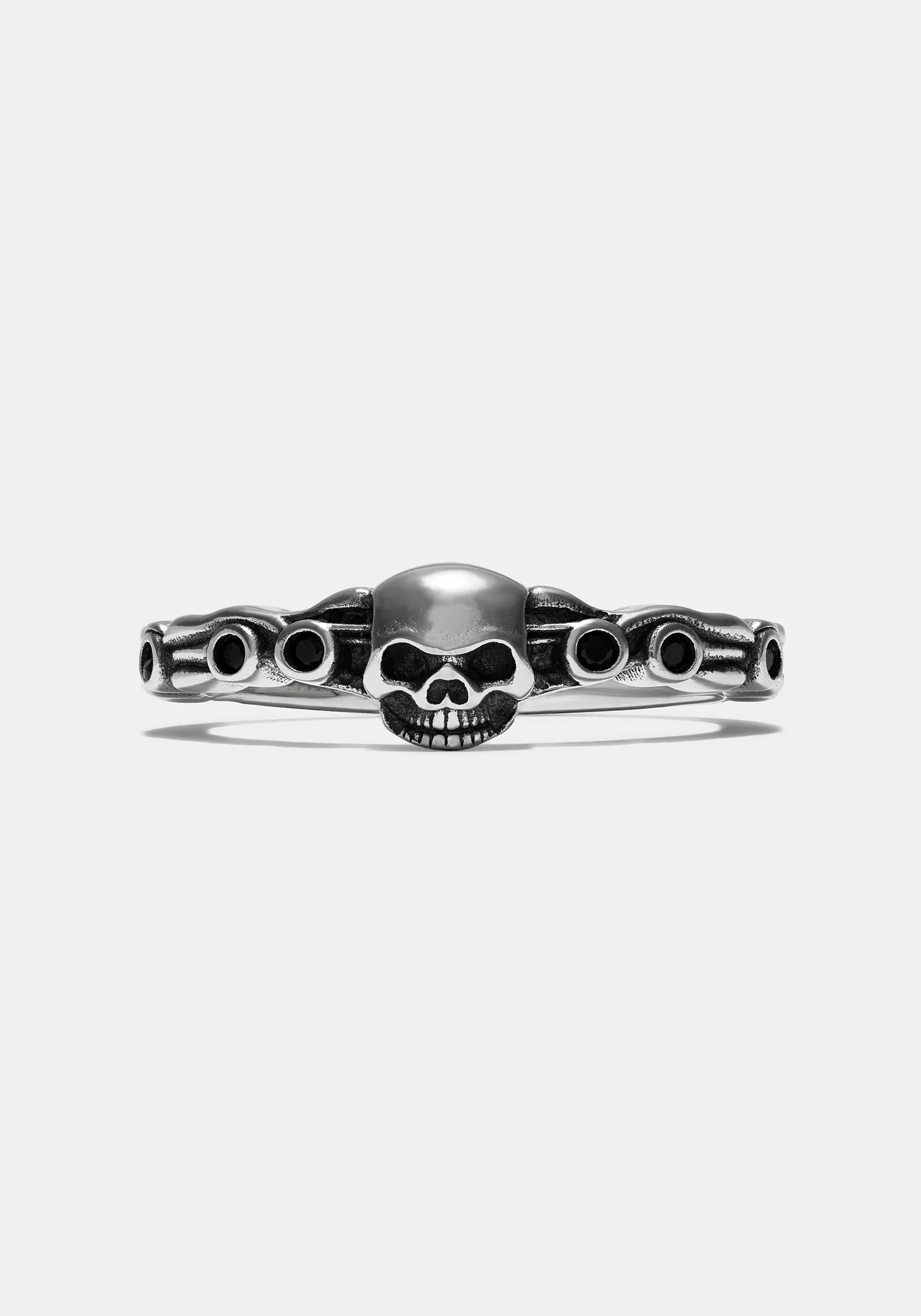 Teara Skull Sterling Silver Black Spinel Ring - Image 3