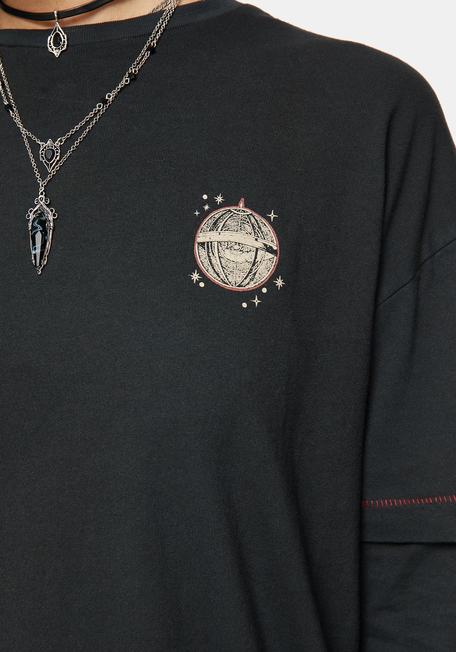 Temperance Tarot Graphic Long Sleeve Tee Dress - Image 2