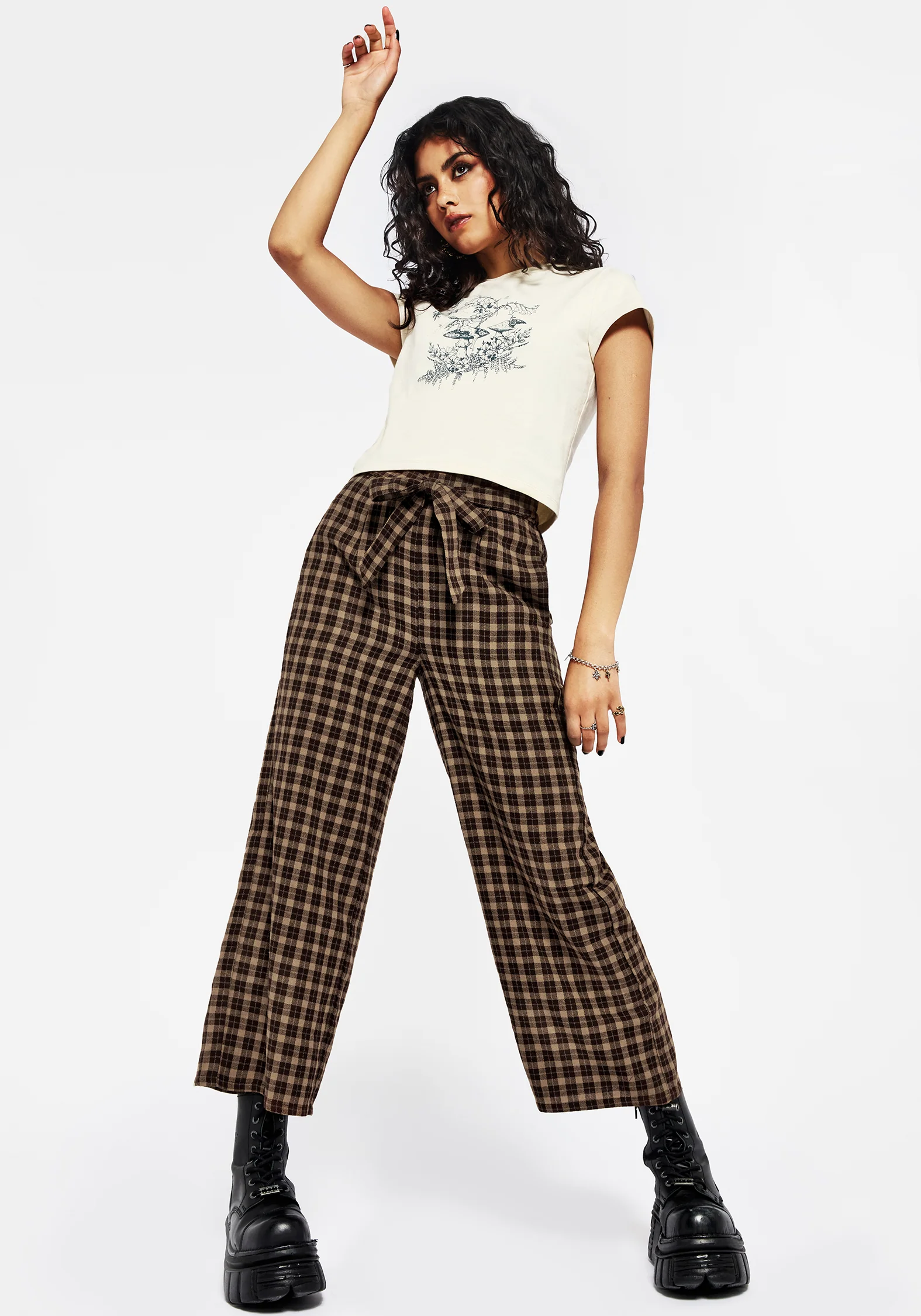 Terra Wide Leg Culotte Trouser - Brown - Image 4