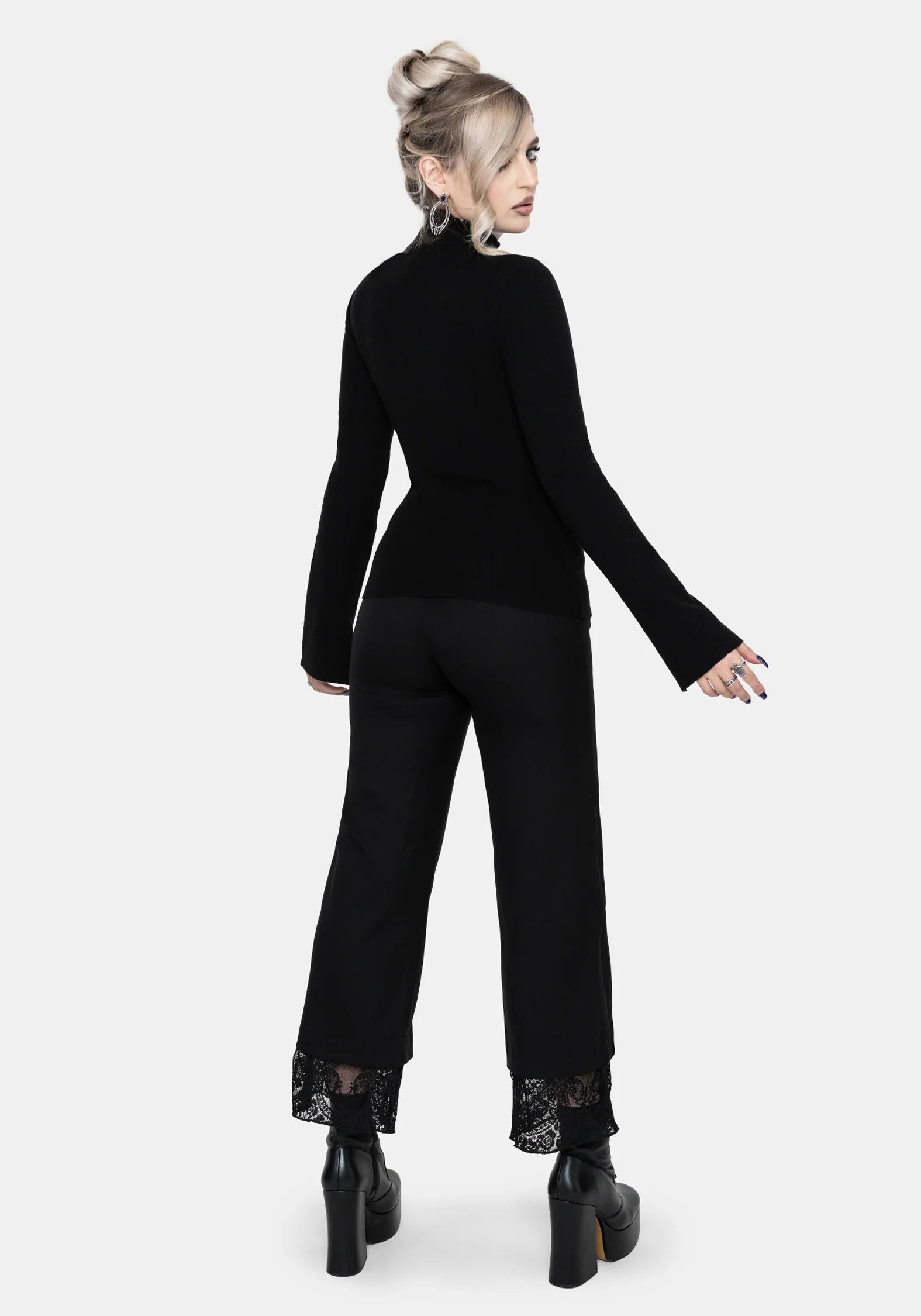 Torquil Bodice Lace Ribbed Knit Jumper - Image 3