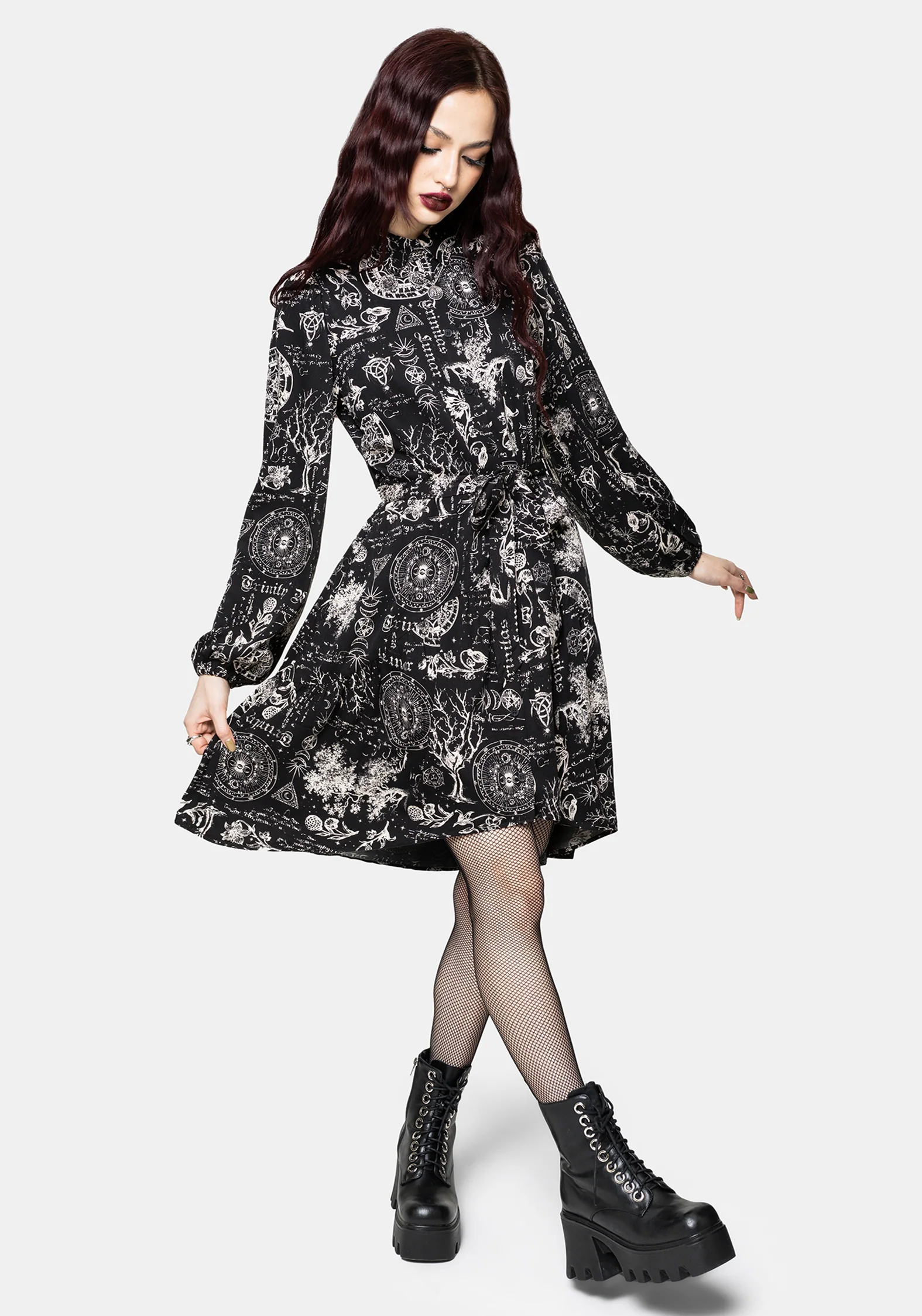 Trinity Moon Tiered Button Up Mini Shirt Dress - Image 4