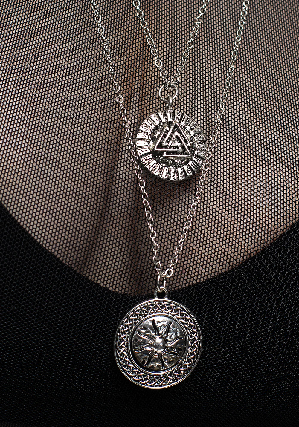 Valkyrie 4 Layered Rune Choker Necklace - Image 2