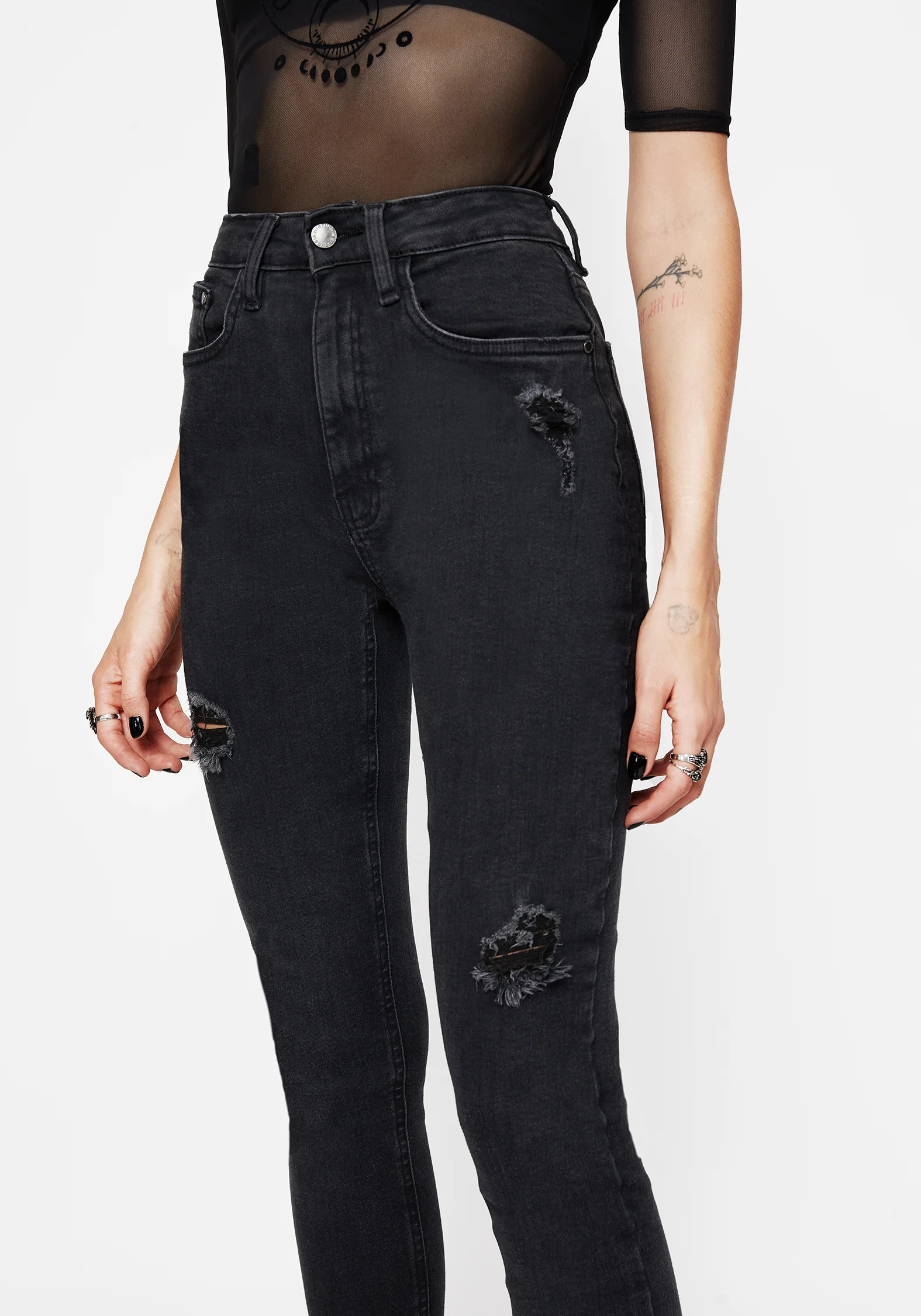 Void Embroidered Pocket Skinny Jeans - Image 5
