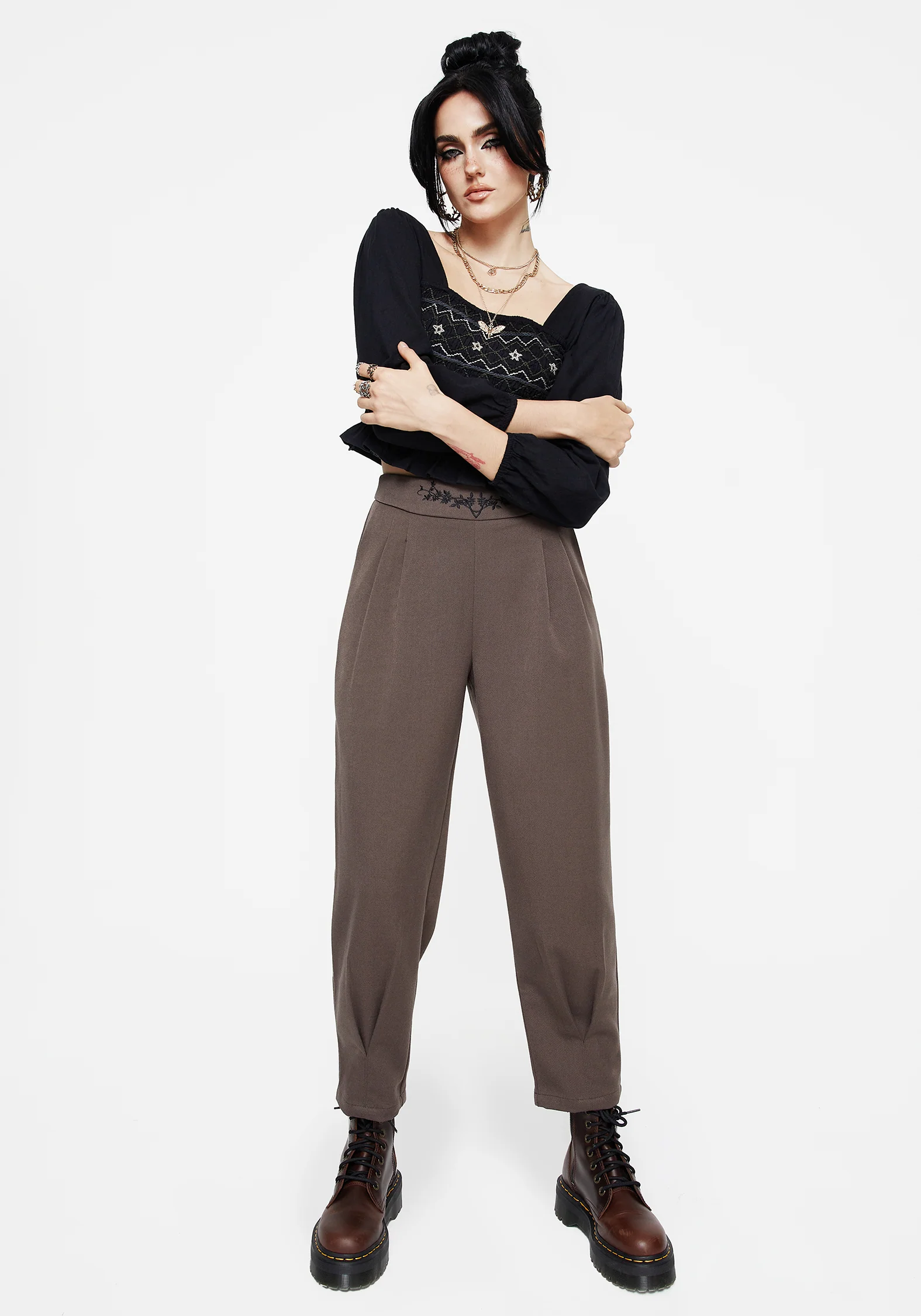 Woodruff Embroidered Balloon Leg Trouser - Image 7