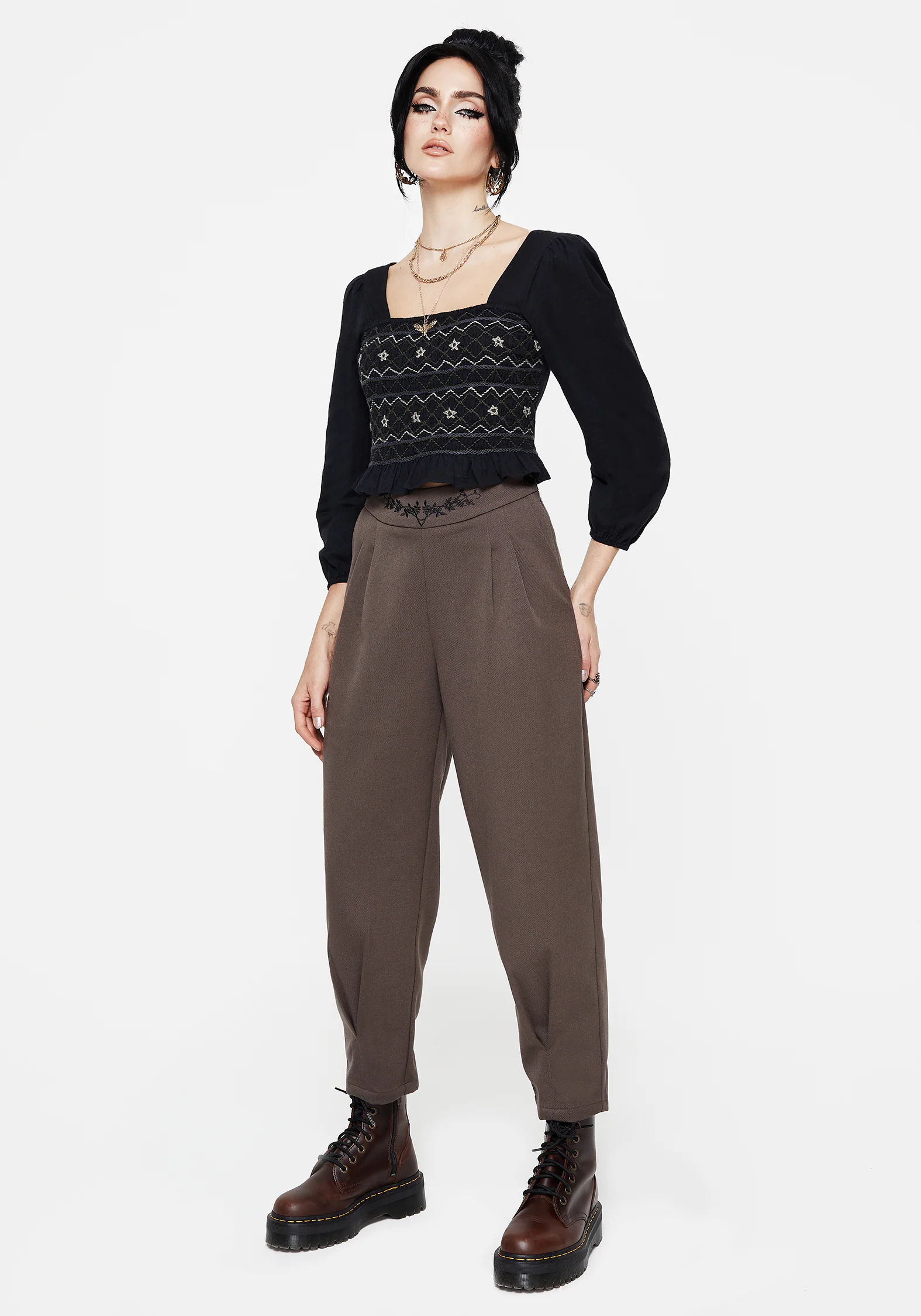 Woodruff Embroidered Balloon Leg Trouser - Image 8