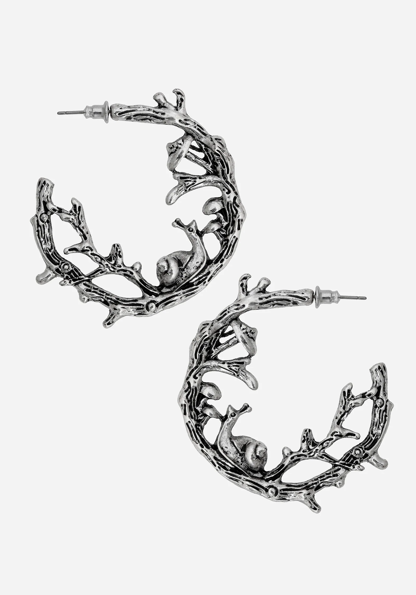 Zinnia Hoop Earrings - Silver - Image 2