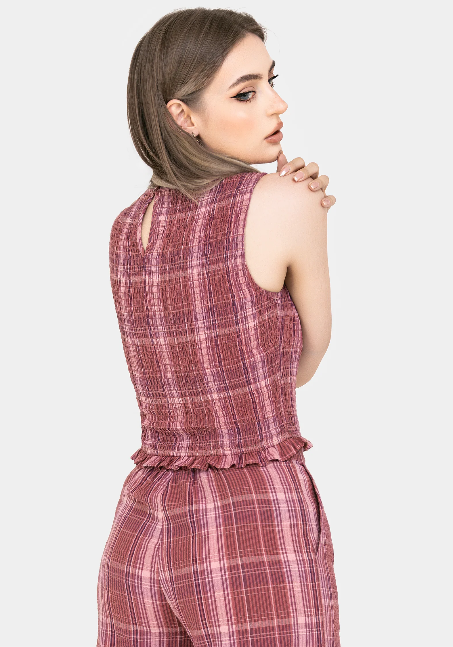Zorina Cotton Shirred Vest Top - Image 3